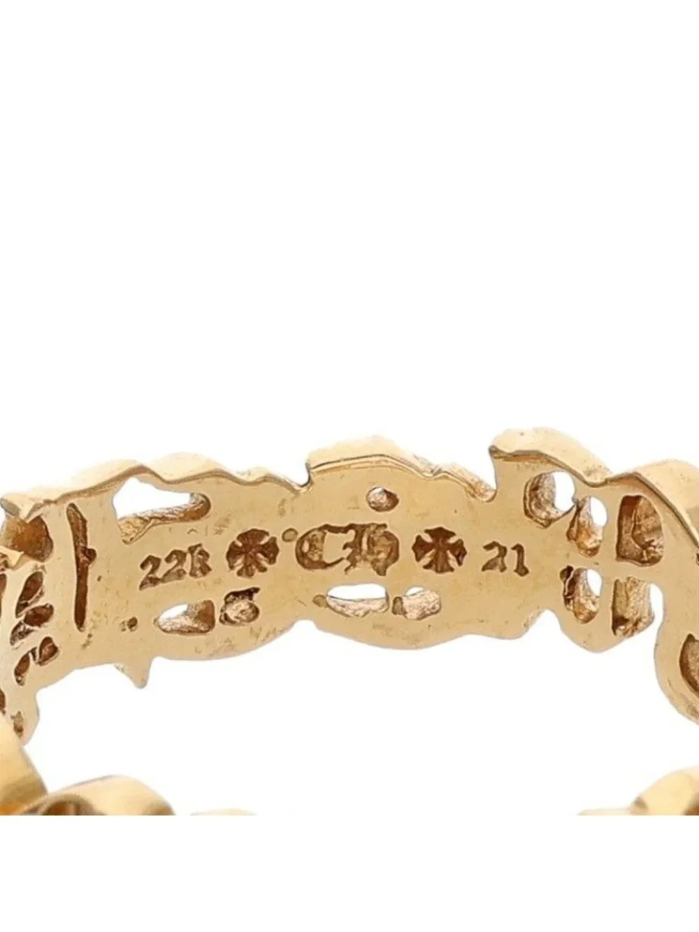 Chrome Hearts 22k Script Band Gold Ring